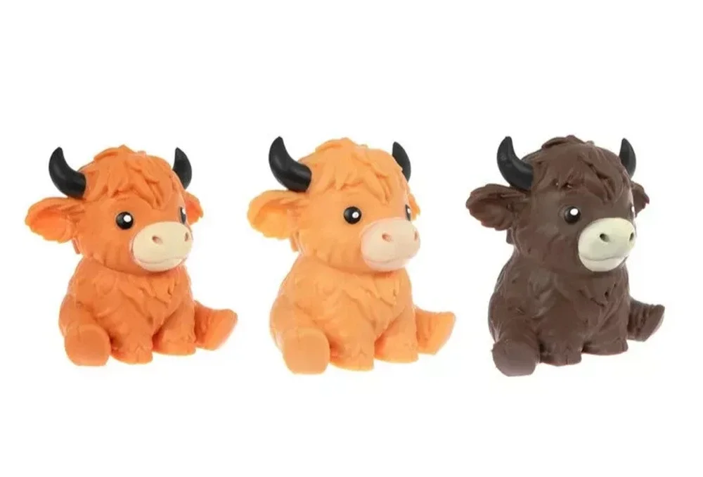 🔥Mini Highland Cow Squishy Sensory Toy DARK BROWN BNWT🔥